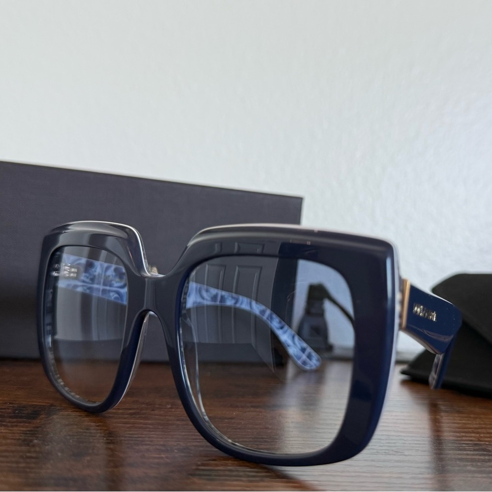 Dolce & Gabbana Navy Blue Square Sunglasses